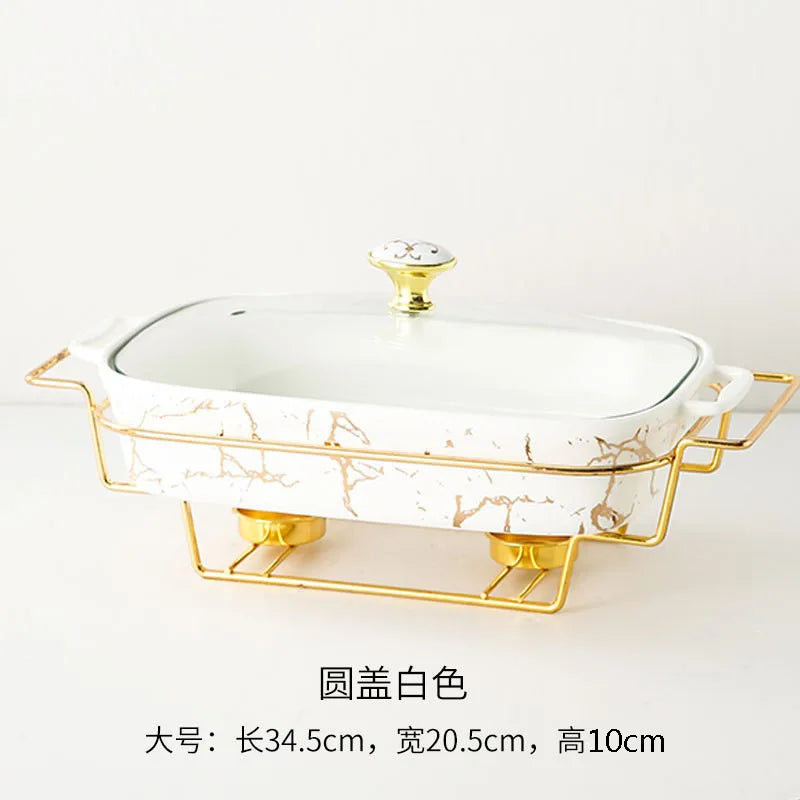 Marble Gold Serving Dish Noble