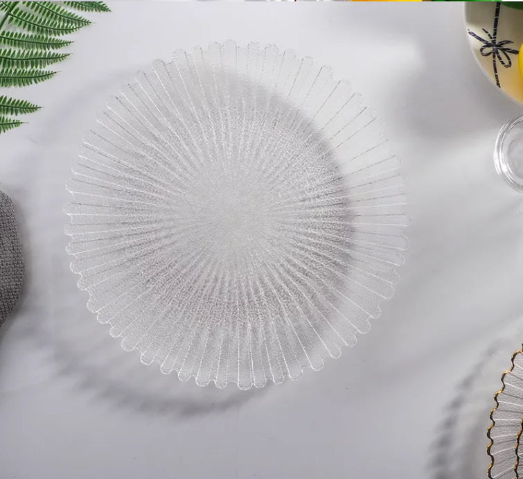 Transparent Glass Plate Gold Noble