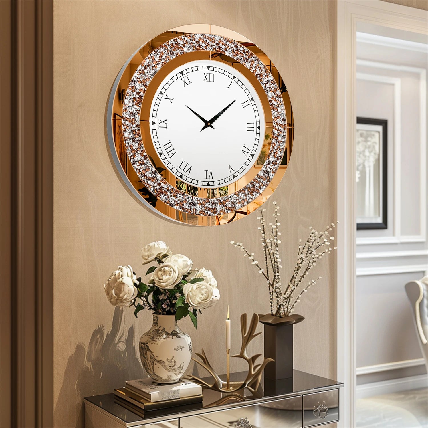 Bling Mirror Clock Noble