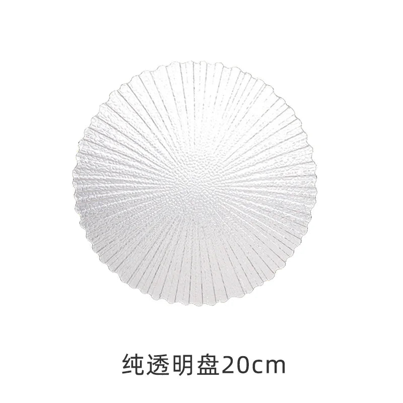 Transparent Glass Plate Gold Noble