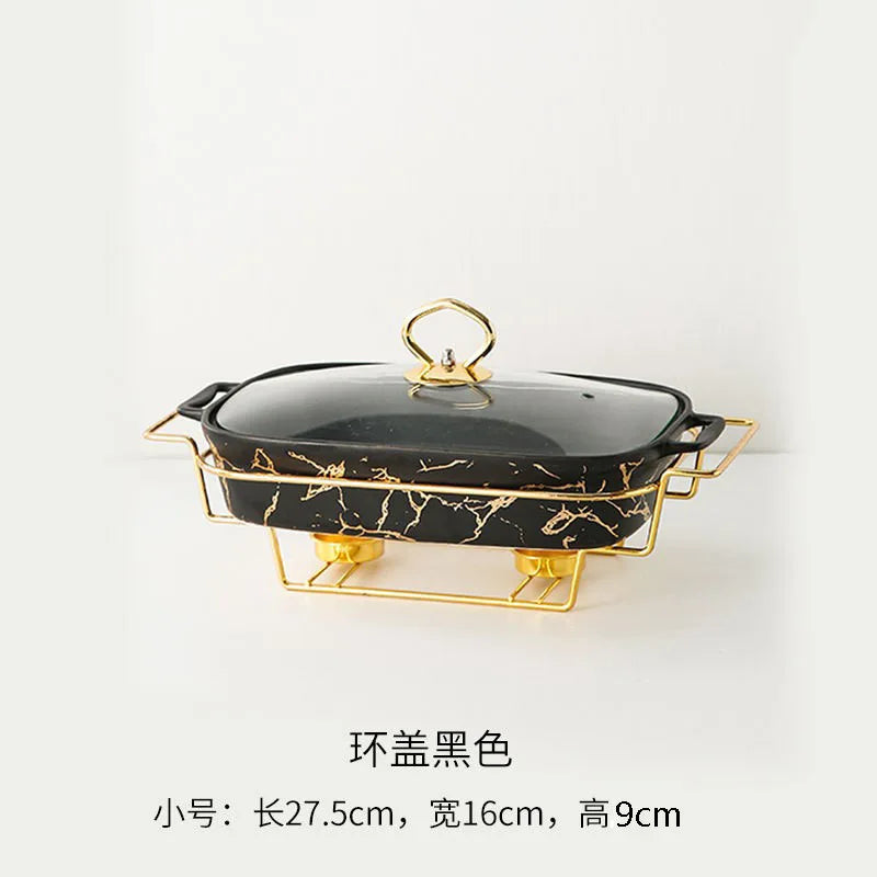 Marble Gold Serving Dish Noble