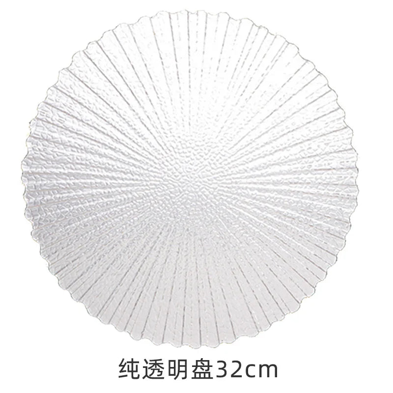 Transparent Glass Plate Gold Noble