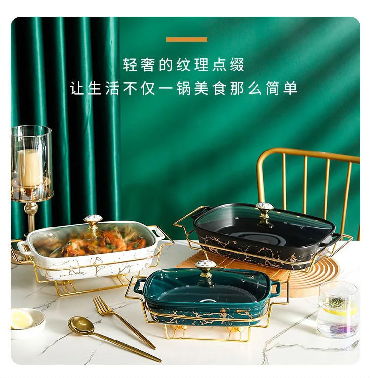 Marble Gold Serving Dish Noble