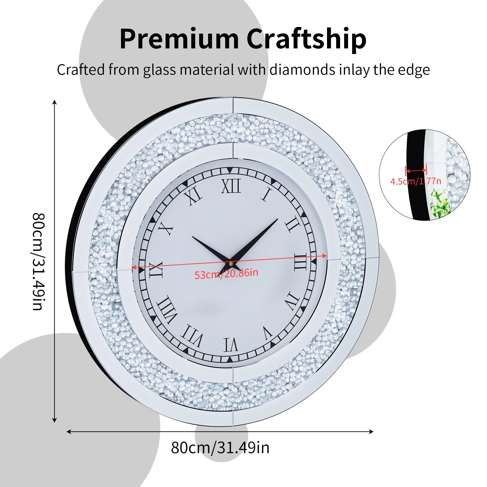 Bling Mirror Clock Noble