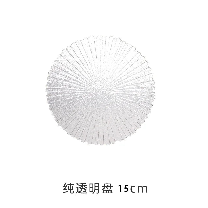 Transparent Glass Plate Gold Noble