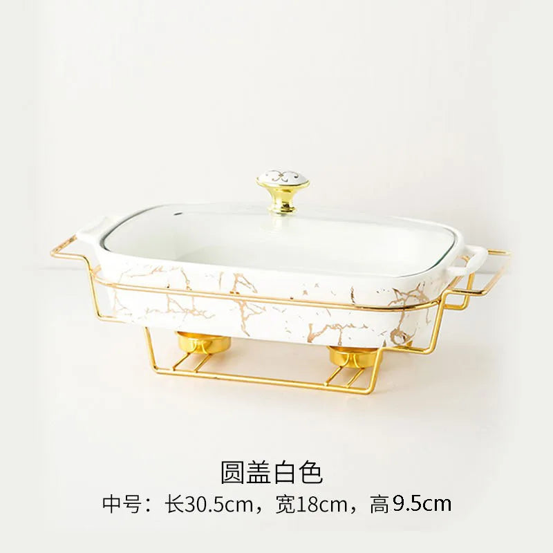 Marble Gold Serving Dish Noble