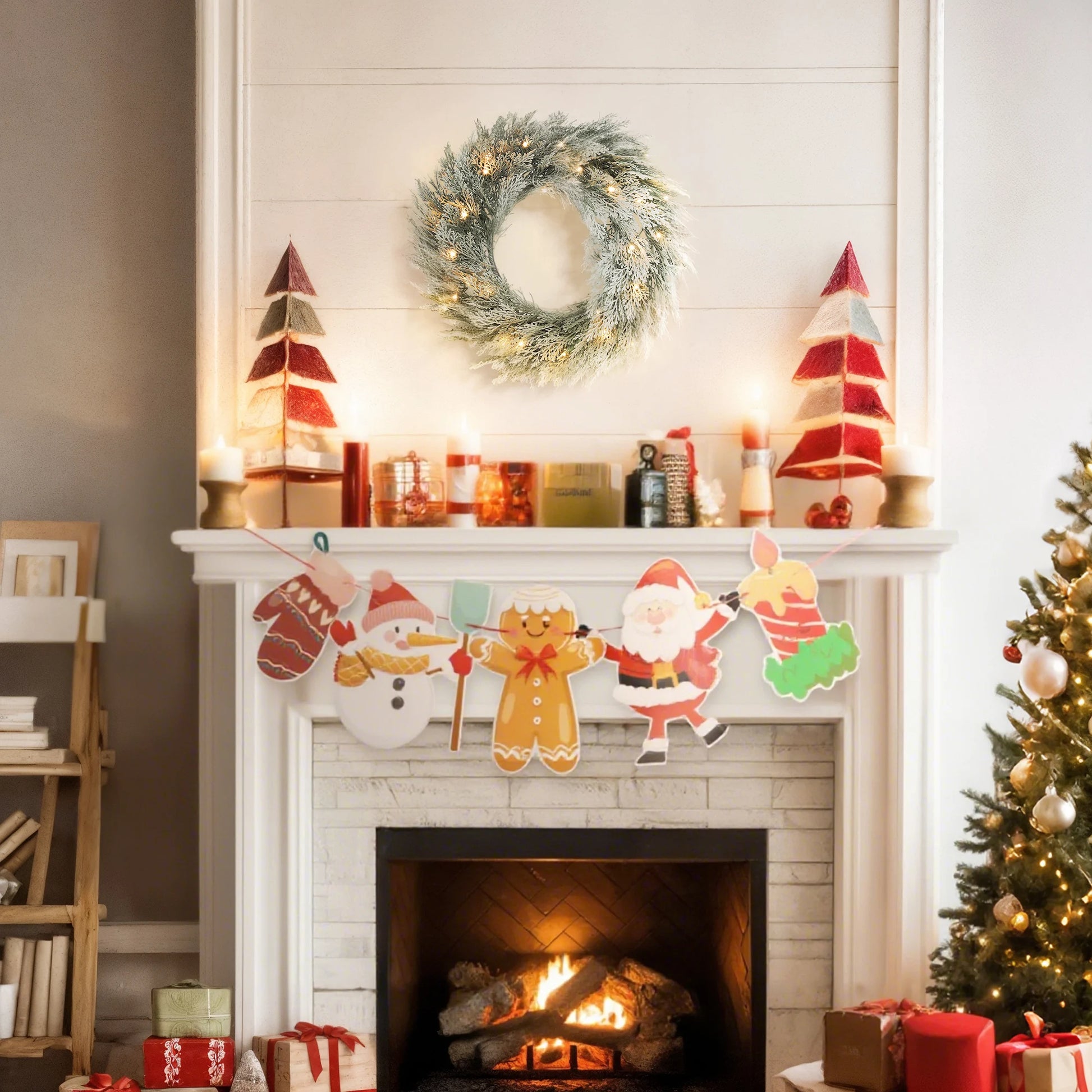 Timer Flocked Wreath Noble