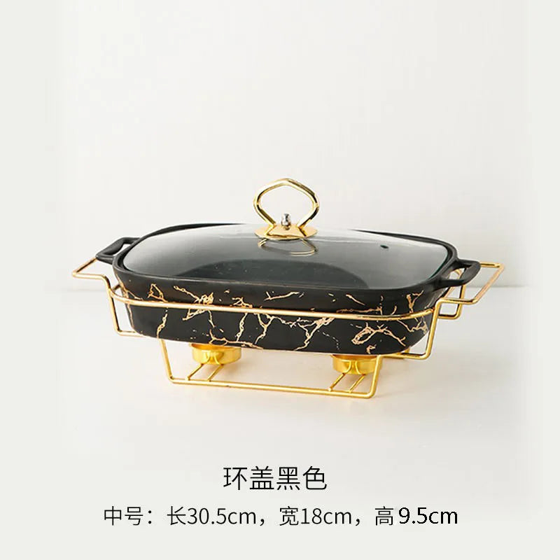 Marble Gold Serving Dish Noble