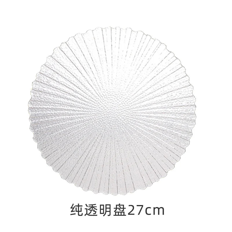 Transparent Glass Plate Gold Noble