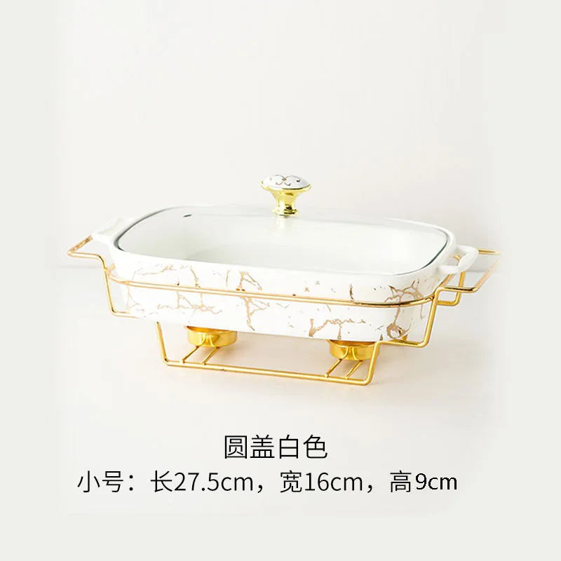 Marble Gold Serving Dish Noble