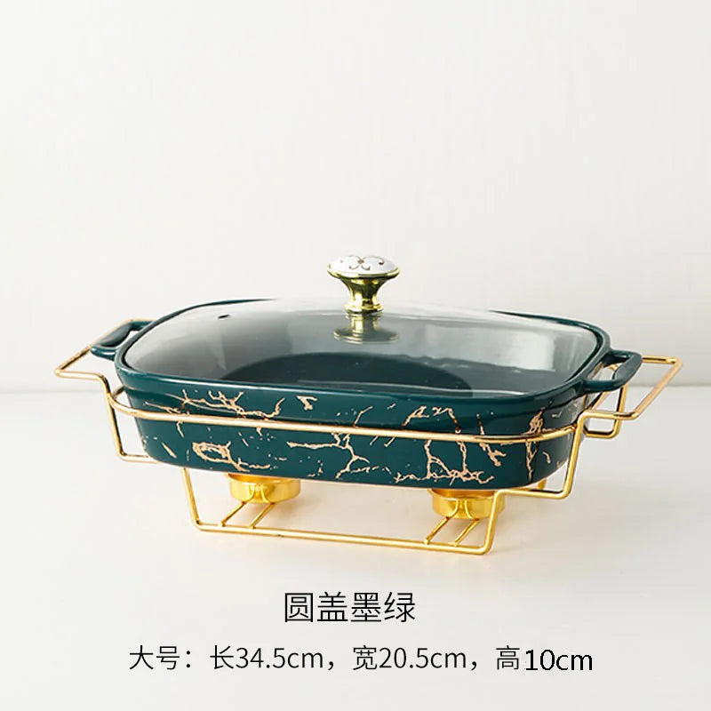 Marble Gold Serving Dish Noble