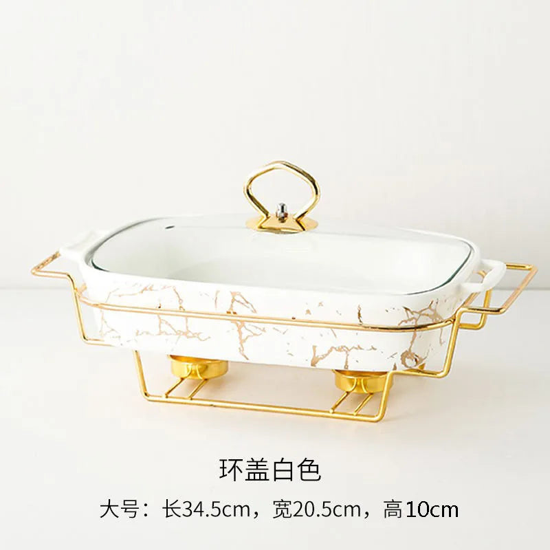Marble Gold Serving Dish Noble