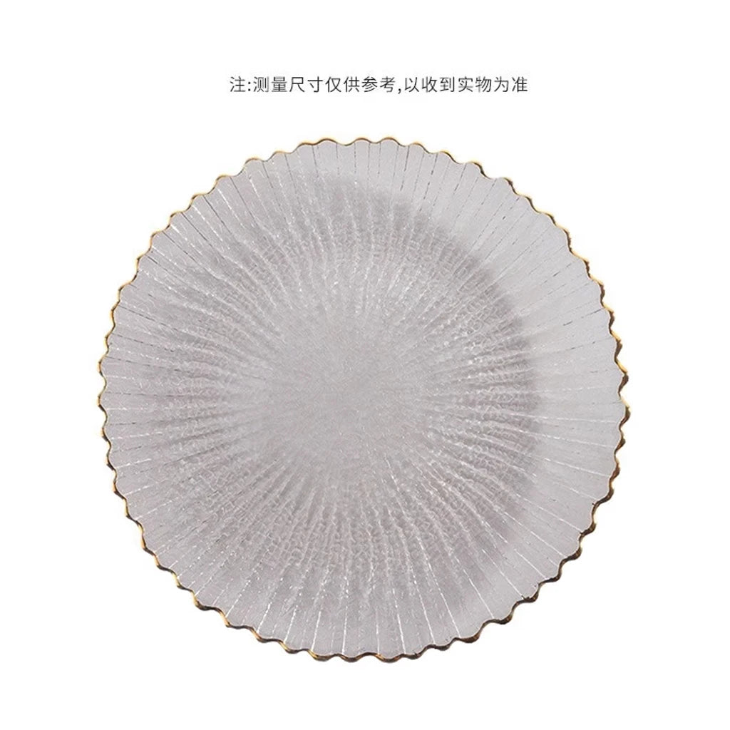 Transparent Glass Plate Gold Noble