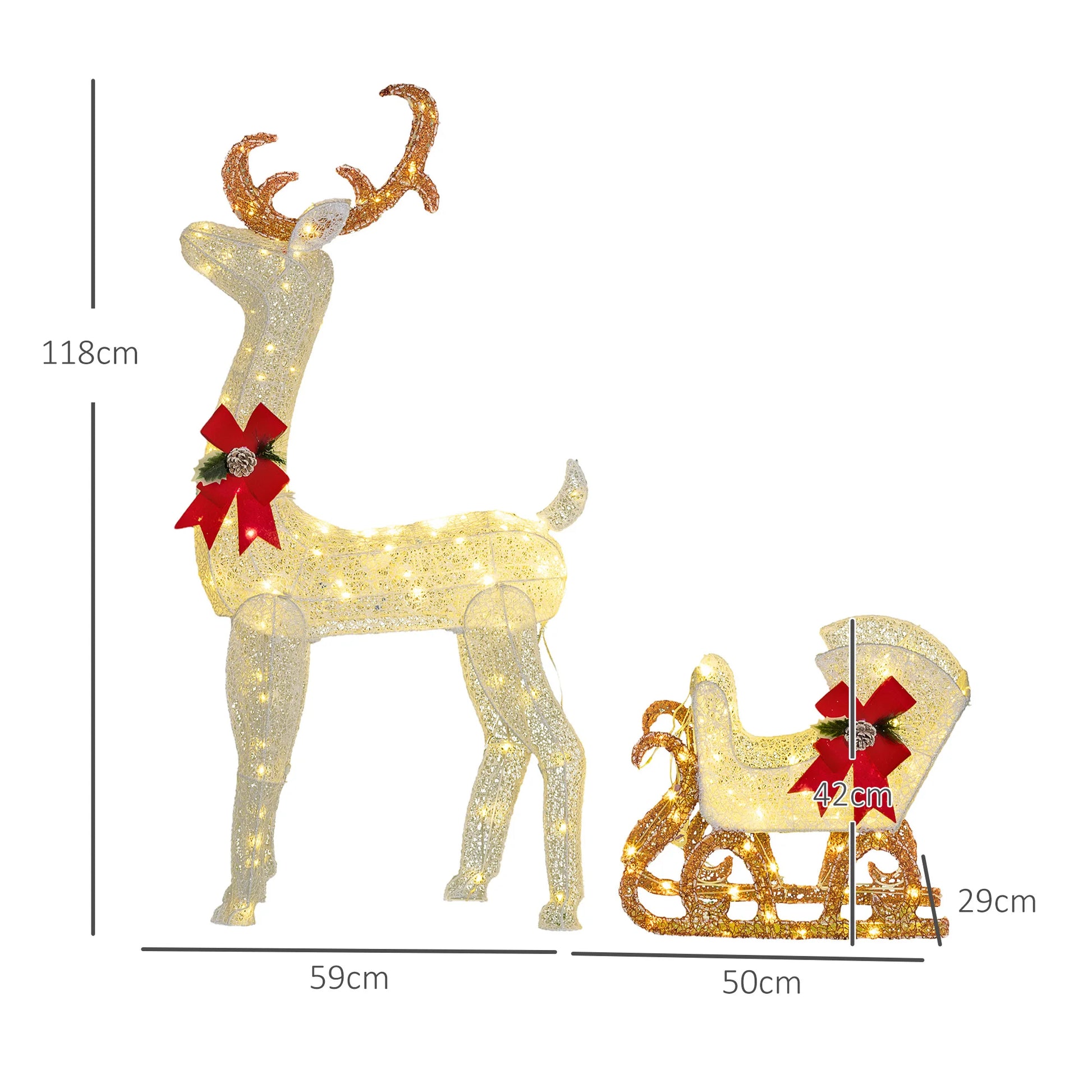 Reindeer Sleigh LED Noble