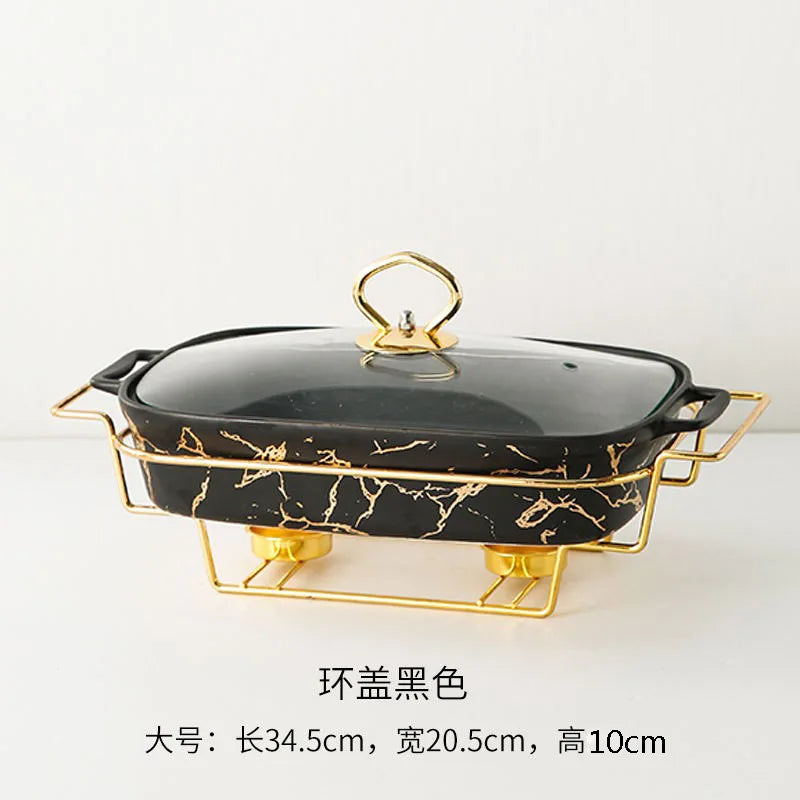 Marble Gold Serving Dish Noble