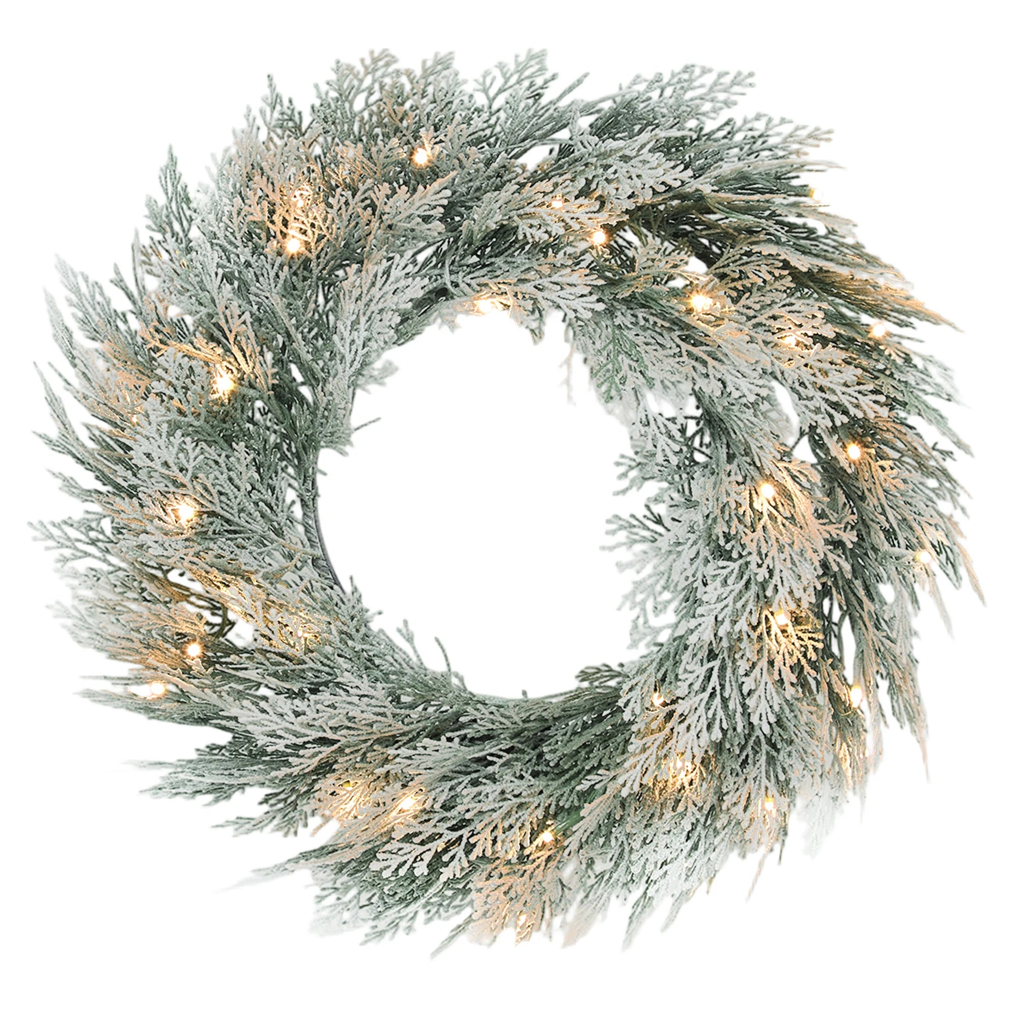 Timer Flocked Wreath Noble