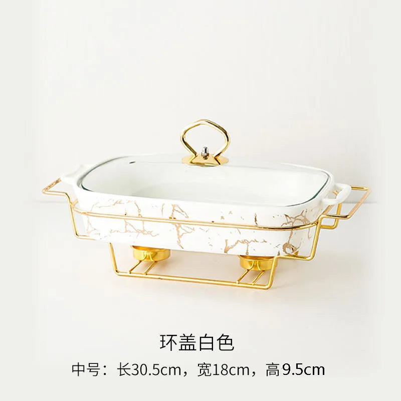 Marble Gold Serving Dish Noble