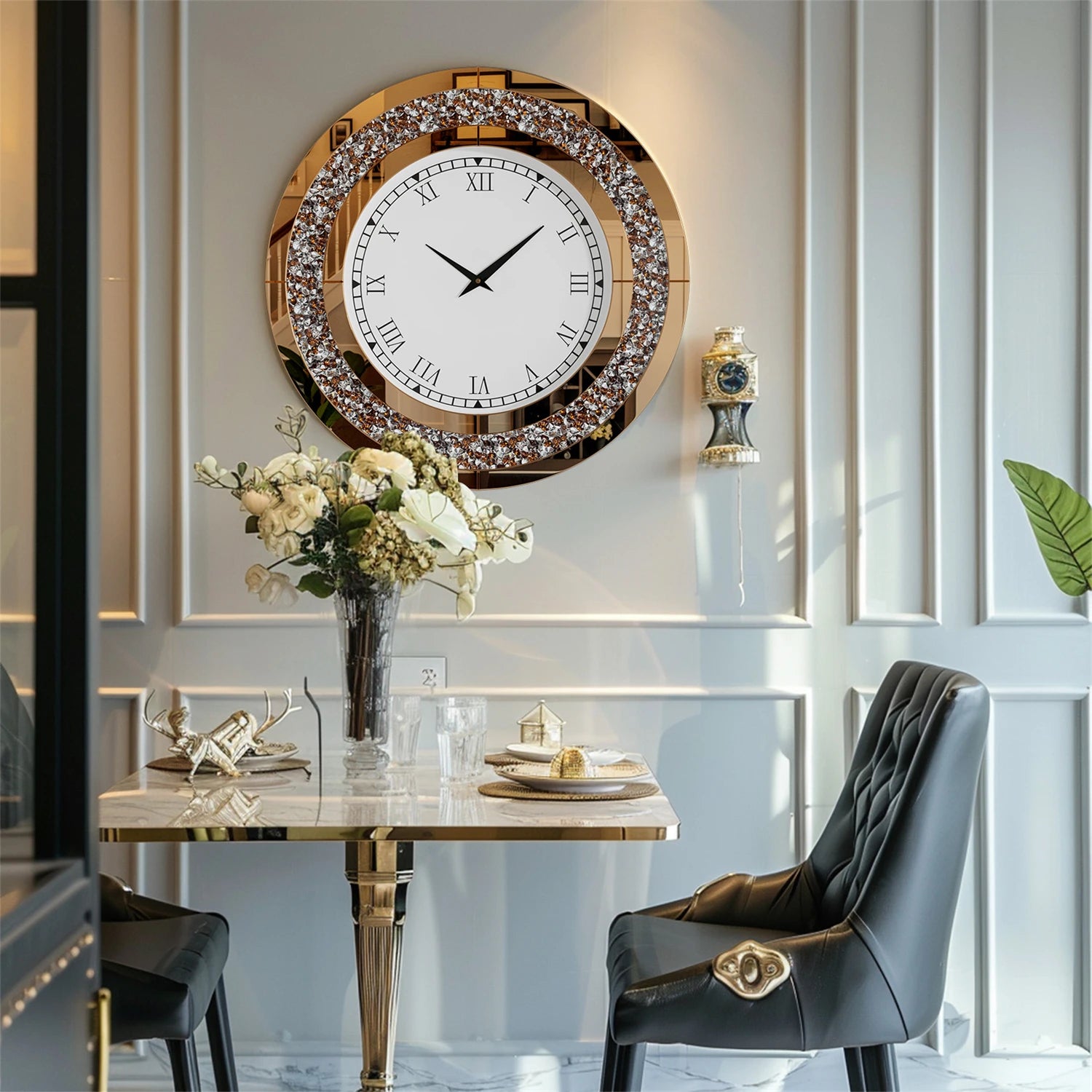 Bling Mirror Clock Noble