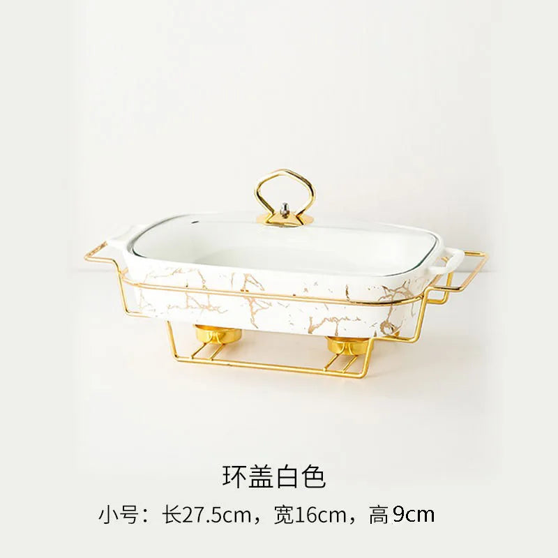 Marble Gold Serving Dish Noble