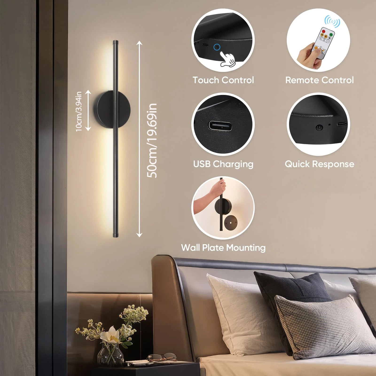 Rechargeable Wall Light Noble
